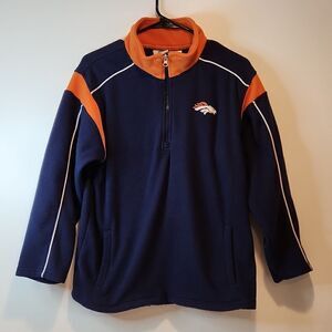 Official NFL Team Apparel Denver Broncos 1/4 Zip Fleece Youth Size 14/16 EUC